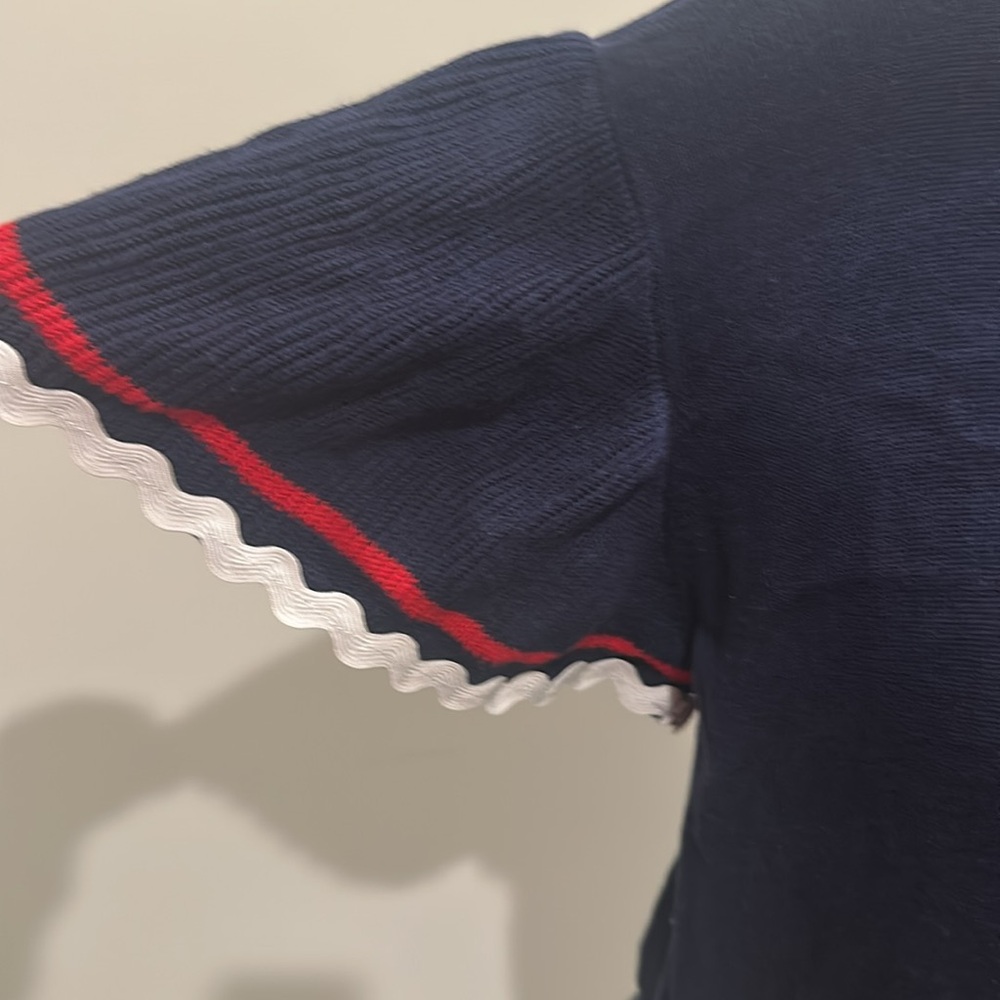 THML Navy Sweater with Red and White Accents - Picture 2 of 9